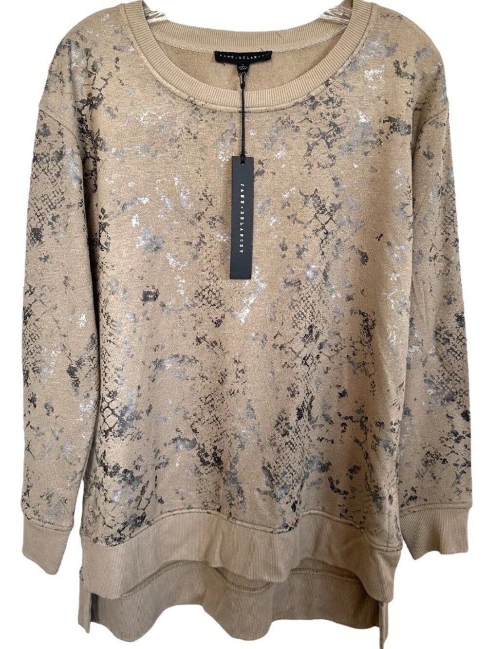 NWT Jane + Delancey Marble Print High-Low Sweatshirt Size M